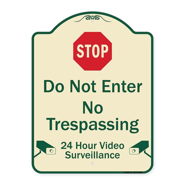 Signmission Designer Series-Do Not Enter 24 Hour Video Surveillance Heavy-Gauge Aluminum, 24" H, TG-1824-9982 A-DES-TG-1824-9982 - main